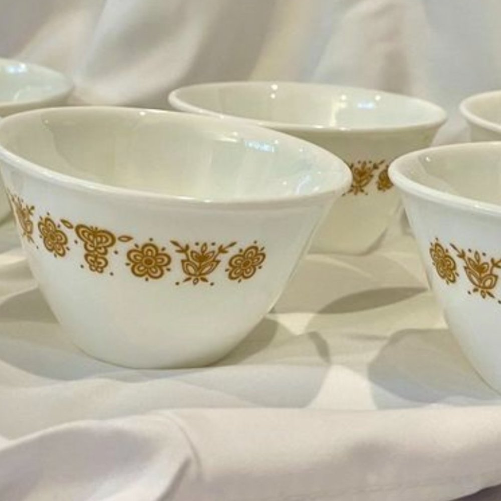 Corelle Butterfly Gold Custard Cups
